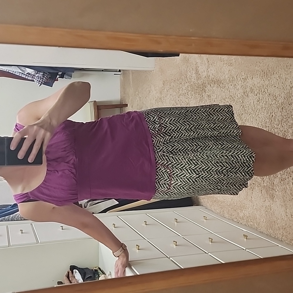 DVF Olive and Pink Silk Skirt